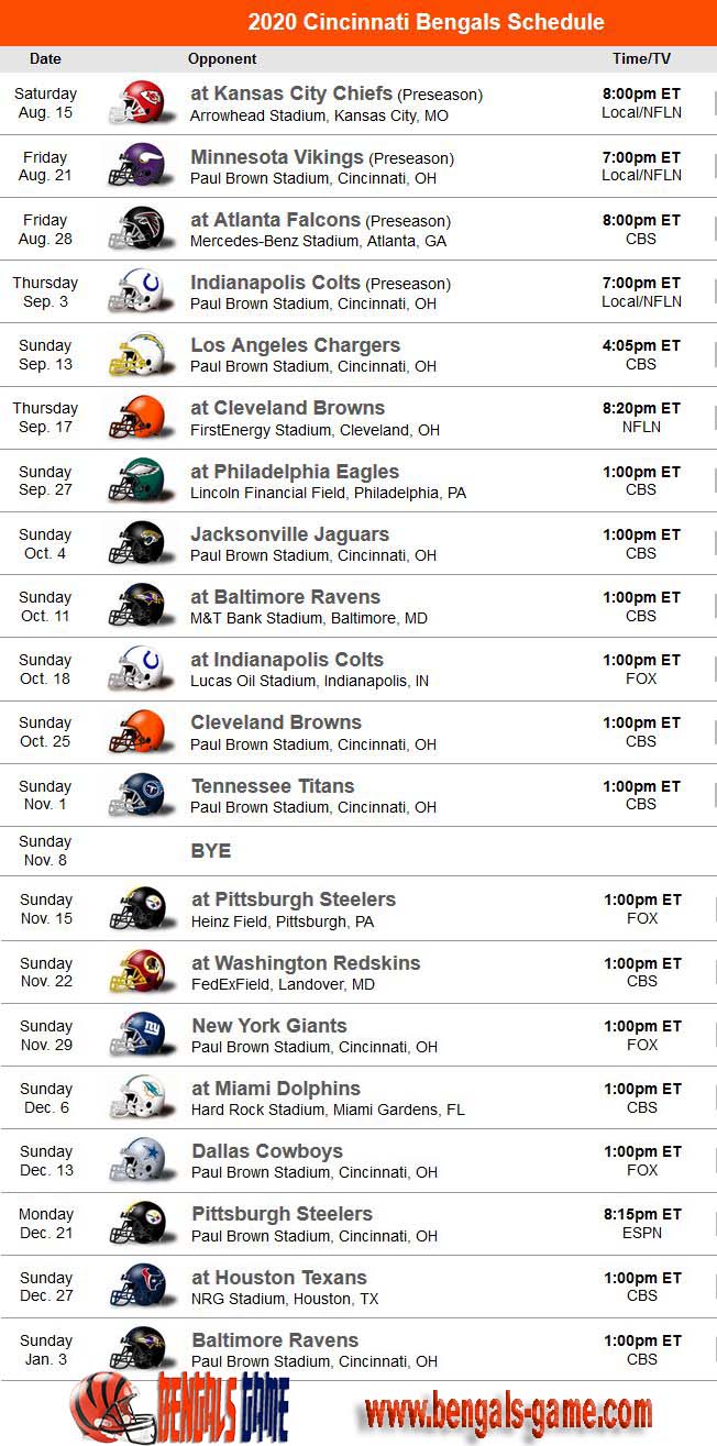 Bengals Game | Live Stream, TV schedule, Cincinnati Bengals, Football